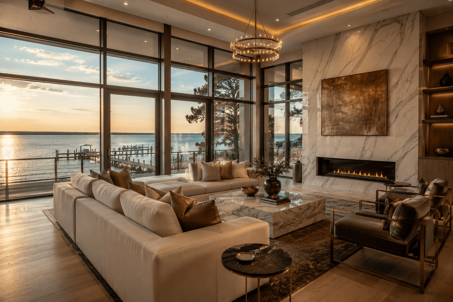 Luxury coastal property in Pensacola with modern architecture and waterfront view