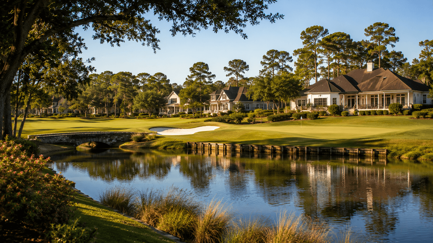 Pensacola gated golf community home with mature landscaping