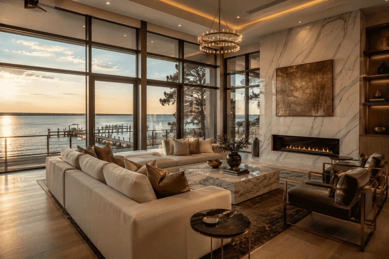 Luxury coastal property in Pensacola with modern architecture and waterfront view
